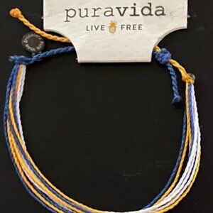 PURE VIDA blue white golden colors